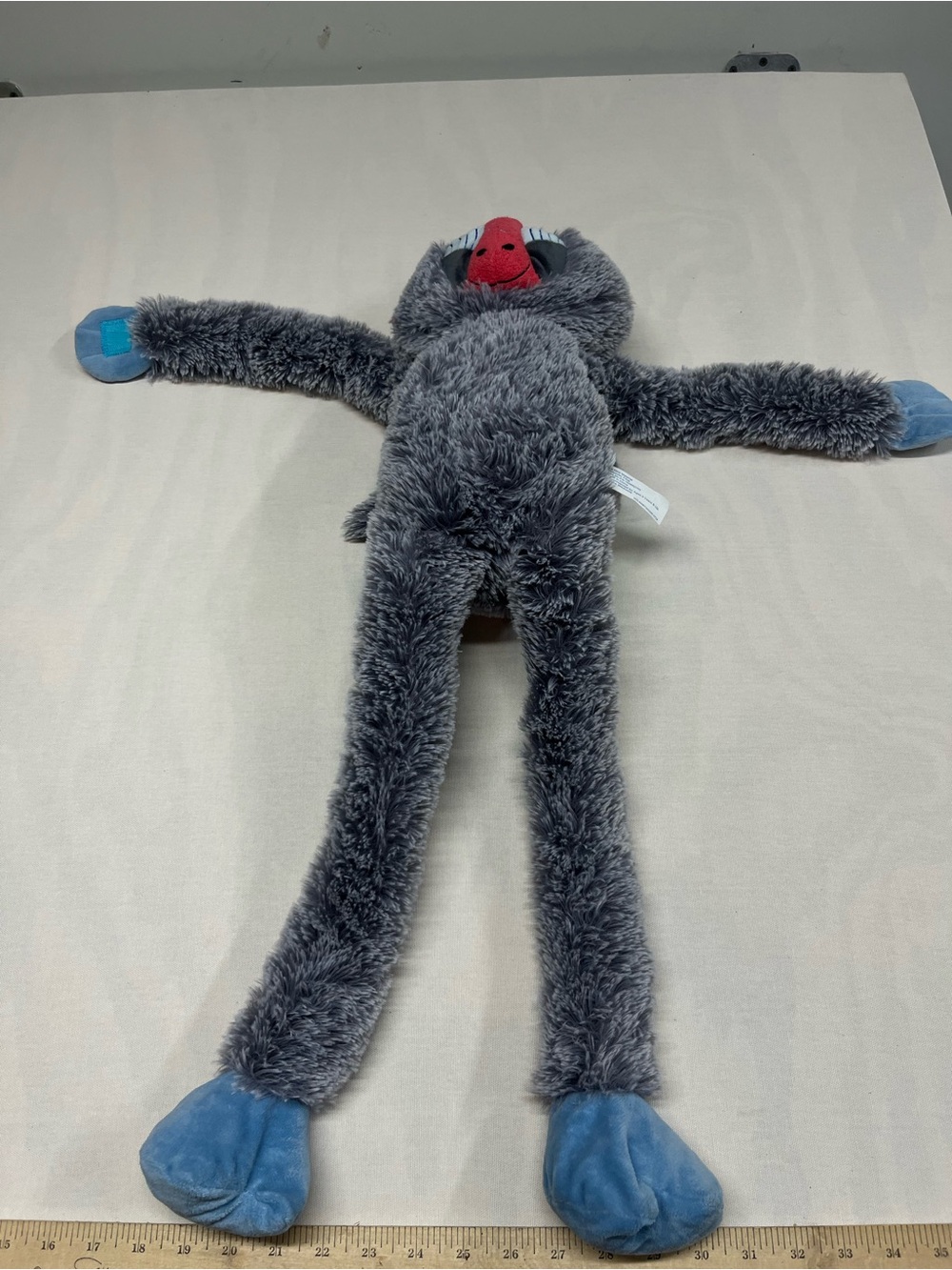 Plush Gray & Blue Long-Legged Monkey Stuffed Animal